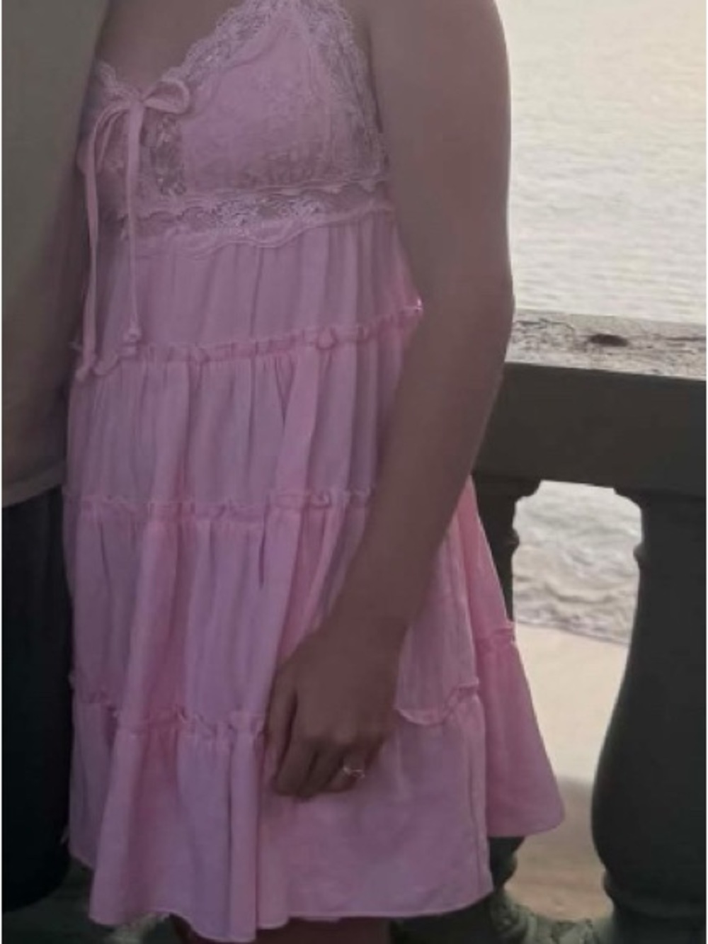 Ocean Drive Light Pink Tiered Lace Sundress - Picture 3 of 3